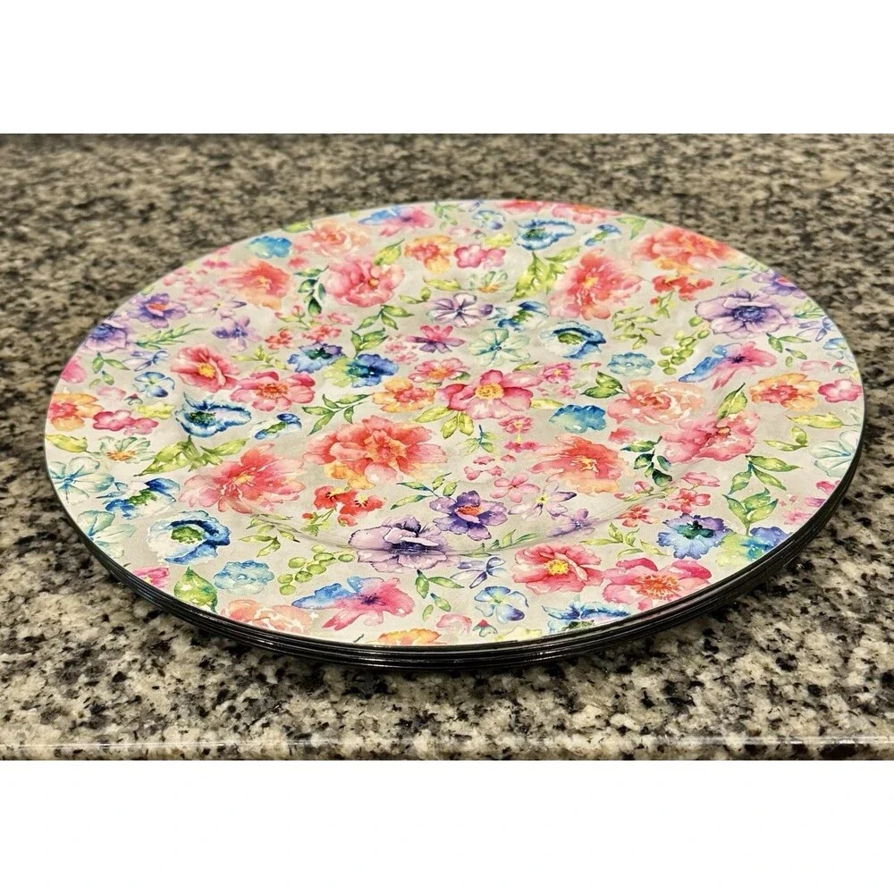 Hobby Lobby The Spring Shop Floral Garden Dinner Plates Set of 4 Watercolor New
